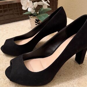 Kelly & Katie Black Peeptoe Heels